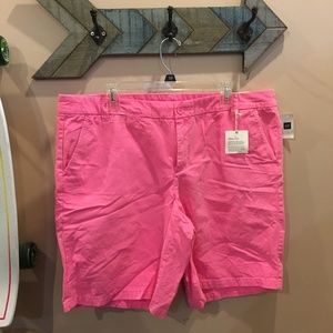 Women's Electric Pink Boyfriend Roll Up Shorts